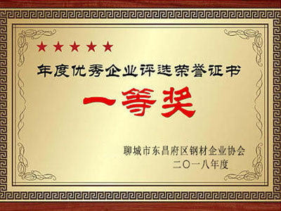 年度優(yōu)秀企業(yè)評(píng)選榮譽(yù)證書(shū)